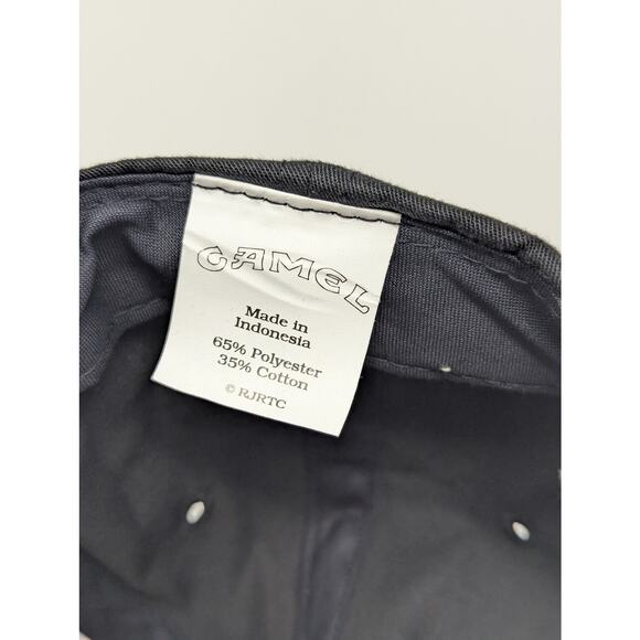 Vintage Camel Black Hat Cap Snap Back Cigarettes Silver/White Logo Advertising - Picture 7 of 7